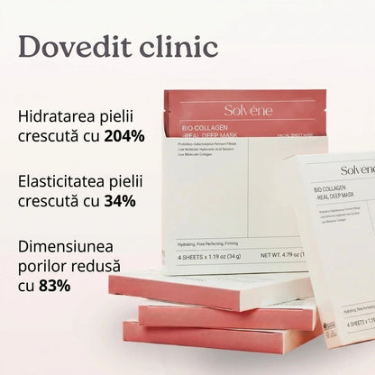 4× măști hidratante cu bio-colagen