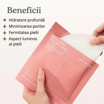 4× măști hidratante cu bio-colagen