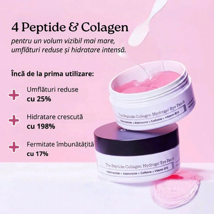 Plasturi hidrogelici sub ochi cu peptide și colagen