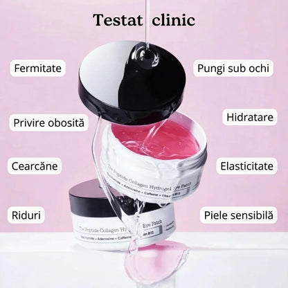 Plasturi hidrogelici sub ochi cu peptide și colagen