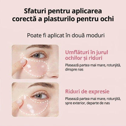 Plasturi hidrogelici sub ochi cu peptide și colagen